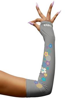 TVARRA - Anti-Tan Printed Design Fingerless Grey Arm Sleeves