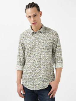 Lee - Men Printed Green Shirt (Regular)