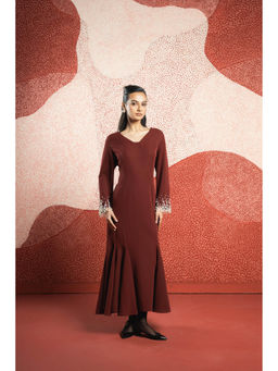 SHOWSHA - Dusk In Wine Bodycon Maxi Dress