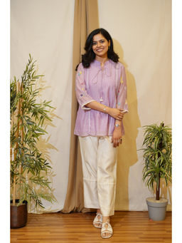 SHOWSHA - Lilac Embroidered Shirt