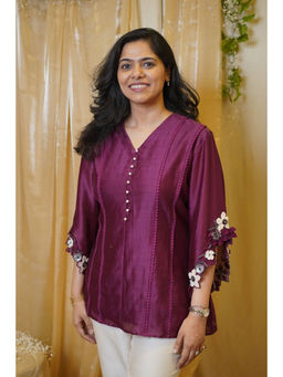 SHOWSHA - Orchid Wine Co-Ord Set with Pant