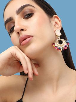 Sohi - Gold Plated Designer Stone Party Drop Earring For Women