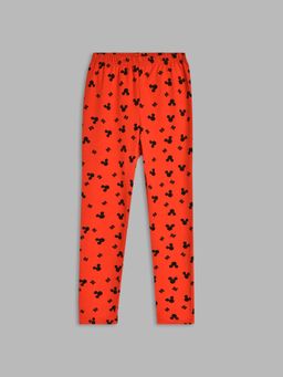Blue Giraffe - Girls Red Printed Leggings