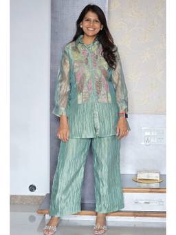 Pink Tree - Blue Tissue Petal Co-Ord Set