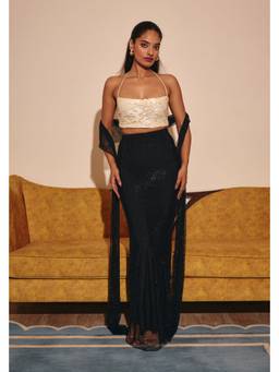 Old Marigold - Tenerife Cream and Black Skirt Top with Skirt