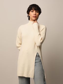 ONLY - Slit-Detail Rib-Knit Pullover Sweater