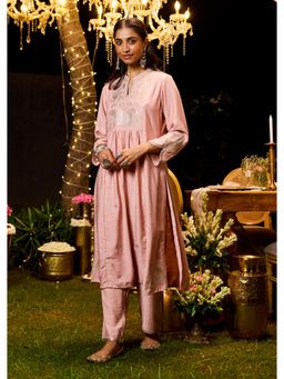 Lakshita - Light Pink Embroidered Rayon Co-Ord (Set of 2)