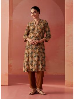 Lakshita - Mustard Printed Georgette Co-Ord (Set of 2)