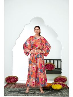 BulBul - Anushree Chanderi Floral Lace Work Multicolor Co-Ord Set