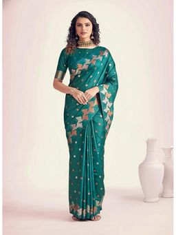 AMRUTKALA SAREES - Green Kanjeevaram Silk Woven Zari Saree With Unstitched Blouse
