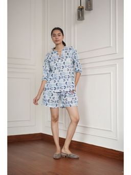 The Quince Life - Boomerang Geometric Print White Co-Ord Set