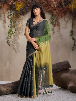 Akhilam - Silk Blend Saree with Unstitched Blouse