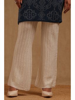Soch - Women Acrylic Knitted Wide White Winter Palazzo