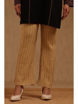 Soch - Women Acrylic Knitted Wide Gold Winter Palazzo