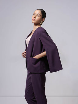 VERO MODA - Women Purple Cape Sleeves Blazer