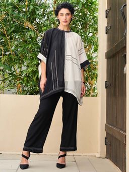 Indo Era - Black Embroidered Kaftan Pant