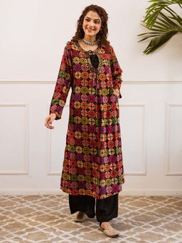 Indo Era - Multi-Color Printed A-Line Kurta and Palazzo