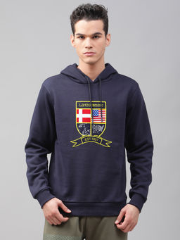 LINDBERGH - Peacoat Solid Hooded Sweatshirt