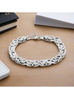 Jazz and Sizzle - Silver Plated Stainless Steel Block Link Bracelet