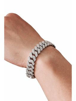 Jazz and Sizzle - Diamond-Encrusted Cuban Link Bracelet