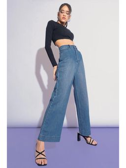 FREAKINS - Blue Aegean Wide Jeans