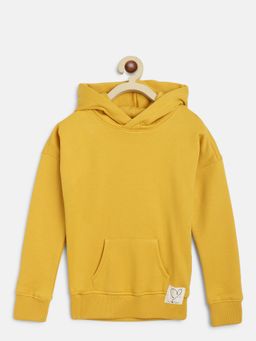 Tales & Stories - Girls Yellow Poly-Cotton Solid Full Sleeves Sweatshirt