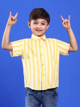 Tales & Stories - Boys Yellow Half Sleeves Viscos Regular Fit Shirt