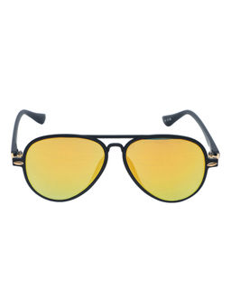 Spiky - Black Frame Yellow UV Protected Lens Aviator Sunglasses