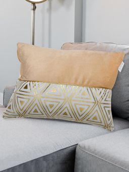 At Home by Nilkamal - Ariel Metal Mirage 30 X 45 Cm Poly Velvet Filled Cushion Multi-Color