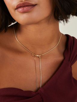Accessorize London - Women's Snake Chain Bow Necklace