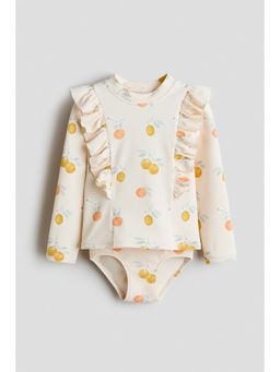 H&M - Girls Beige Printed Swim Set