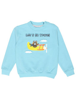 The Mom Store - Sweatshirt With Brushed Flee- Sky Blue