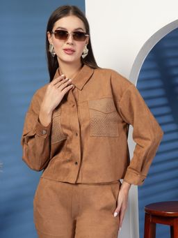 Juelle - Original Stylish and Cosy Spread Collar Chest Pocket Detail Shacket