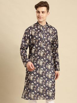 Sanwara - Men Printed Cotton Straight Kurta