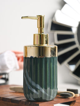 Voncasa - Golden Ribbed Soap Dispenser for Bathroom 350ml