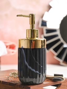 Voncasa - Golden Ribbed Soap Dispenser for Bathroom 350ml