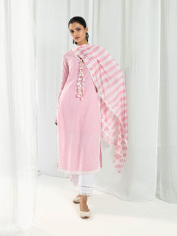 Roze - Eden Pink Kurta and Pant with Dupatta (Set of 3)