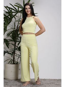 Sera - Women Yellow Solid Round Neck Co-Ord (Set of 2)
