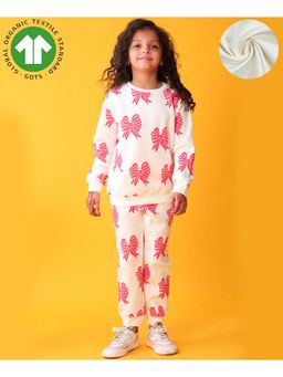 ANTHRILO - Pink Bow Girls Sweatshirts Joggers Set