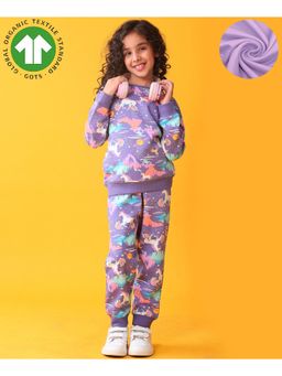 ANTHRILO - Unicorn Planet Girls Sweatshirts Joggers Set - Purple