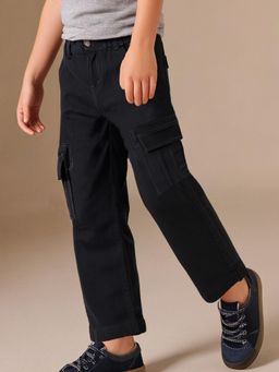 CHERRY CRUMBLE BY NITT HYMAN - Black Solid and Ribbed Cotton Casual Jeans For Unisex