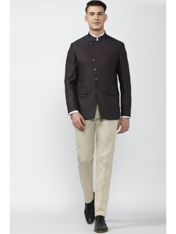 Peter England - Men Purple Two Piece Suit (Set of 2)