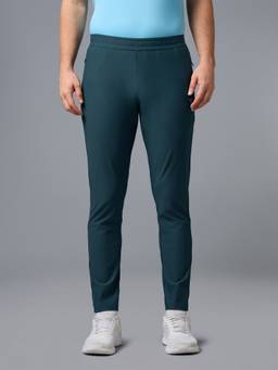 Technosport - Men Solid Straight Fit Sports Green Trackpant