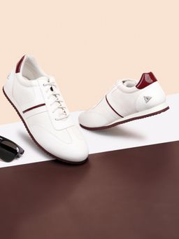 Louis Stitch - Men Leatherette Casual Cushioned Sneakers White & Brown (Set of 4)