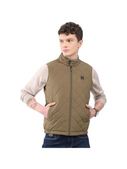 Rock.it - Men High Neck Sleeveless Brown Jacket