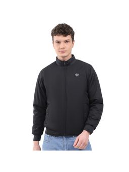 Rock.it - Men High Neck Full Sleeve Black Bomber Jacket