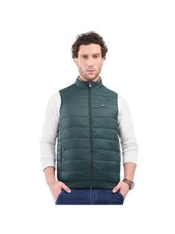 Monte Carlo - Men High Neck Sleeveless Green Jacket