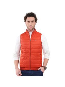 Monte Carlo - Men High Neck Sleeveless Orange Jacket