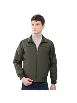 Monte Carlo - Men Collar Full Sleeve Olive Jacket