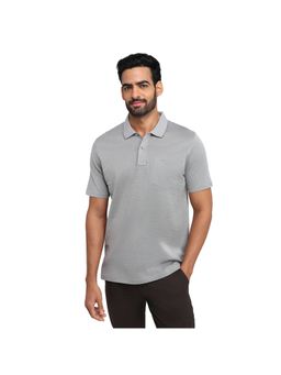 ColorPlus - Comfort Fit Solid Medium Grey Polo T-Shirt